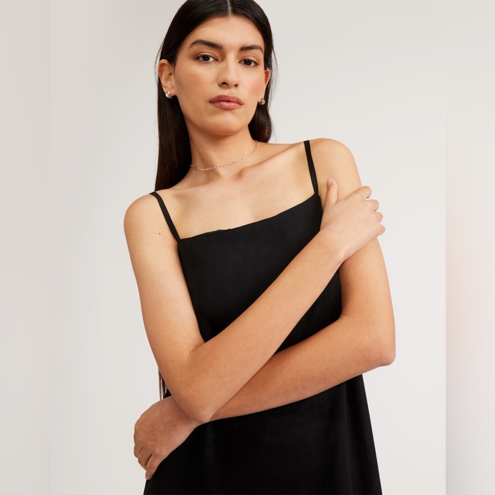 The Square-Neck Slip Dress Japanese Weave - Picture 3 of 4